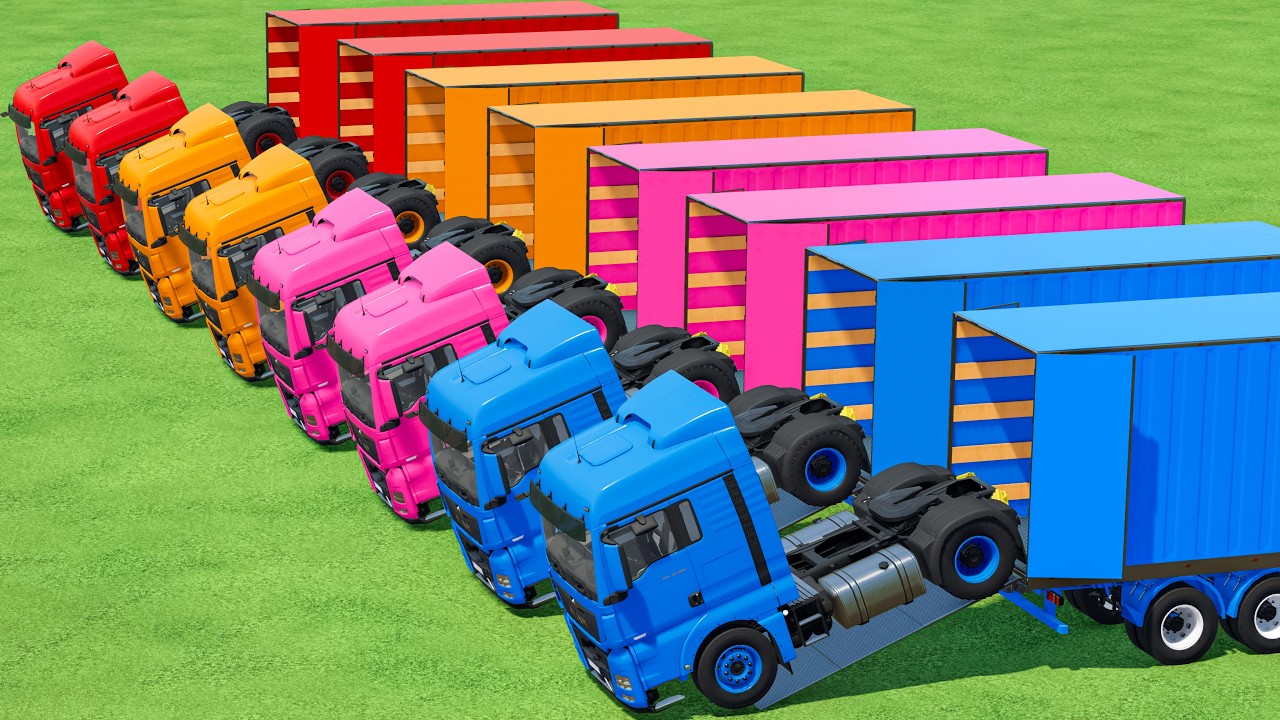 Work With Colors | All Colors Big Trucks Transporting With Mini Truck In Fs22 | Farming Simulator 22