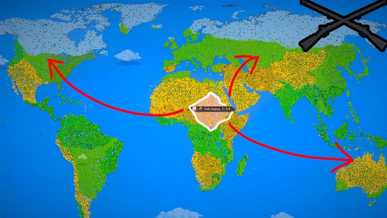 2000 лет переселения за 8 минут! - Таймлапс Worldbox
