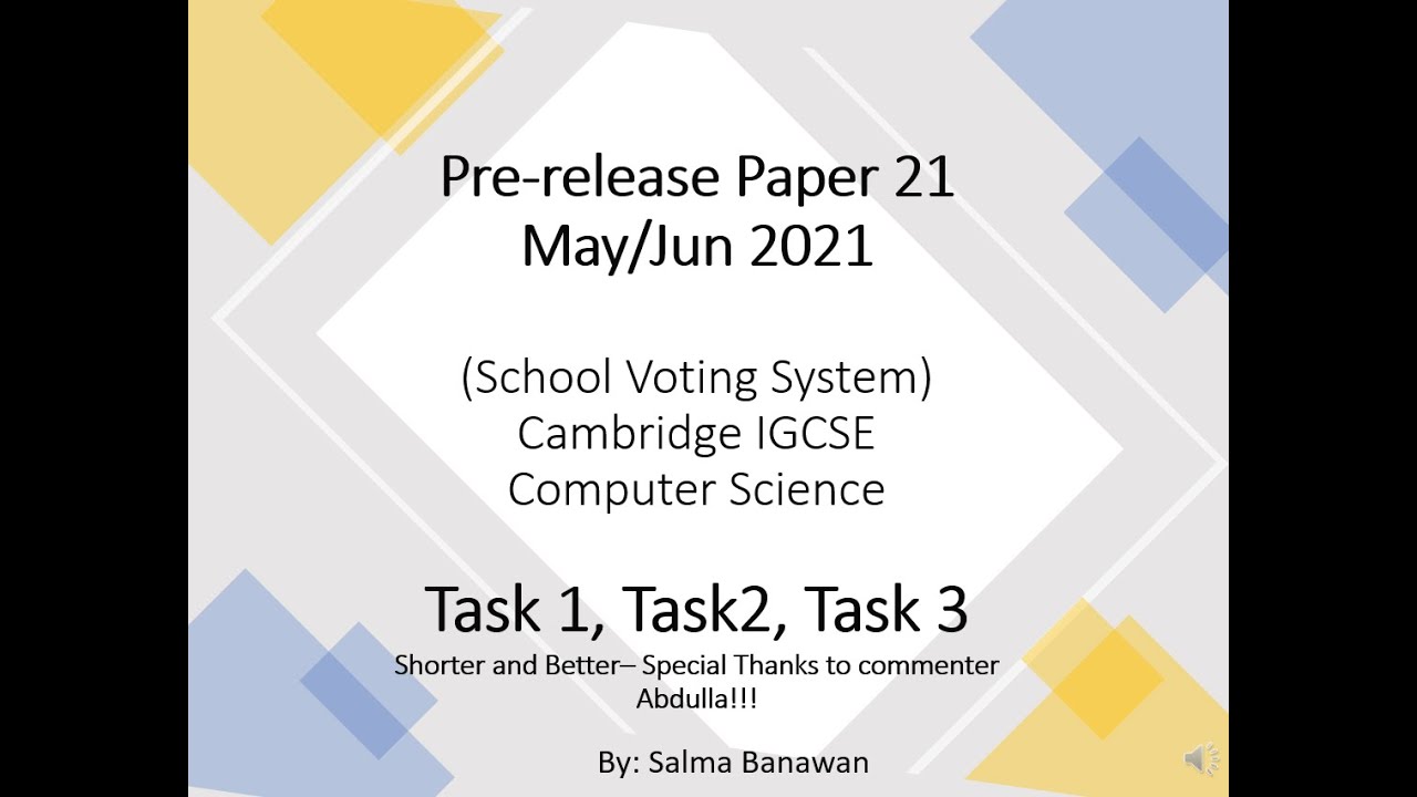 Pre release Paper 21 May2021 Task 1, Task 2, Task 3 Improved!