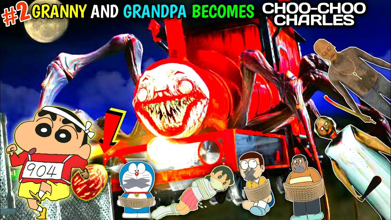 GRANNY BECOME CHOO CHOO CHARLES | Granny Kidnap Doraemon Nobita Gian And Friend | Doraemon Vs Granny