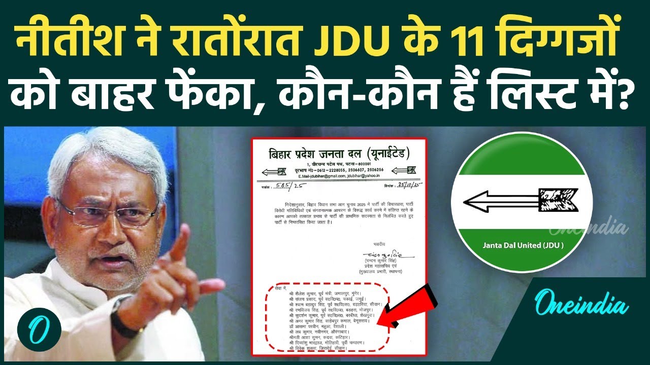 Bihar Poll Breaking: JDU से 11 बागी नेता सस्पेंड, CM Nitish Kumar ने किन-किन दिग्गजों को बाहर निकाला