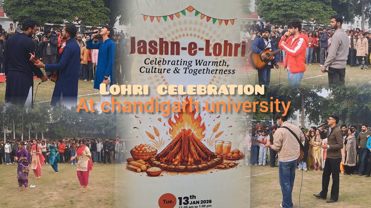 Lohri celebration✨️ ft. chandigarh university 😁❤️#vlog #chandigarh university #north campus #lohri 