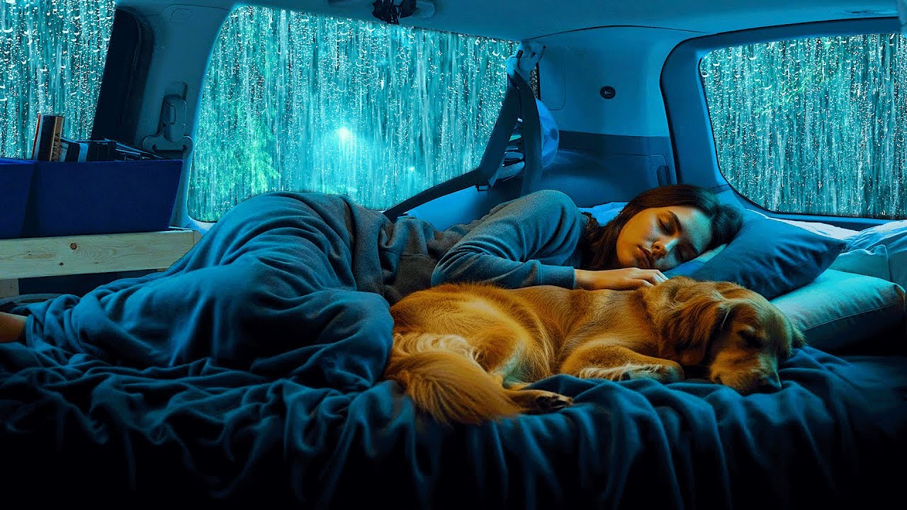 Rain on Car Roof ⛈️ Soft Thunder Ambience for Deep Relaxation and Calm Sleep