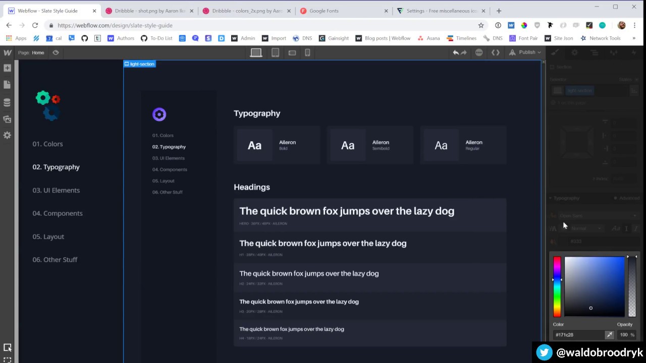 Webflow with Waldo - Episode 1: Building a Style Guide