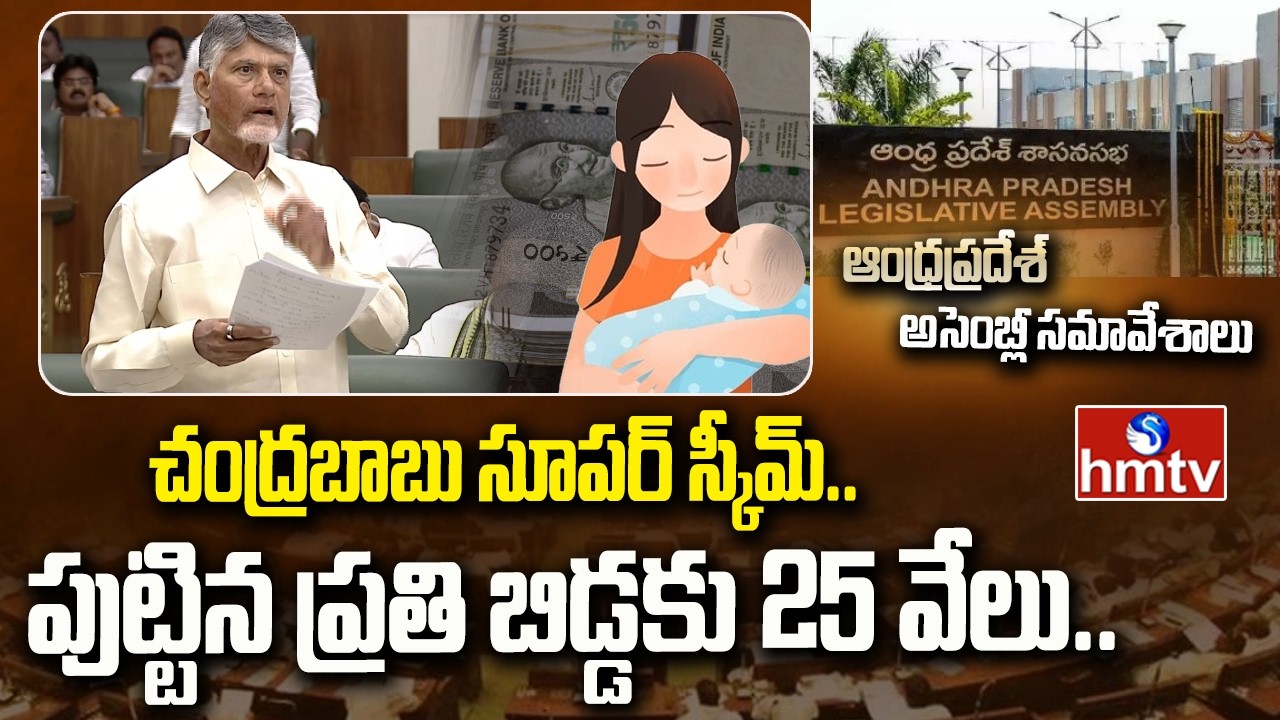 చంద్రబాబు సూపర్ స్కీమ్..పుట్టిన ప్రతి బిడ్డకు 25 వేలు.. | Cm Chandrababu | AP Assembly | hmtv