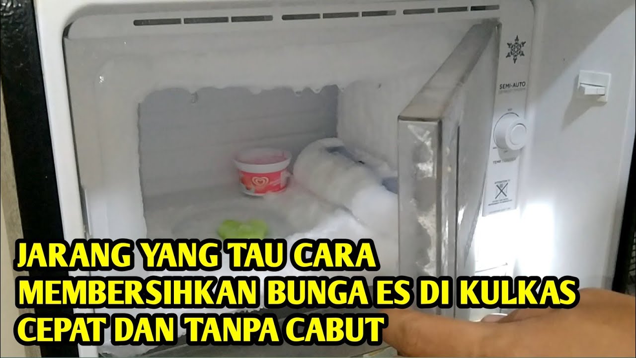 cara membersihkan bunga es di kulkas , cepat dan aman tanpa cabut kabel