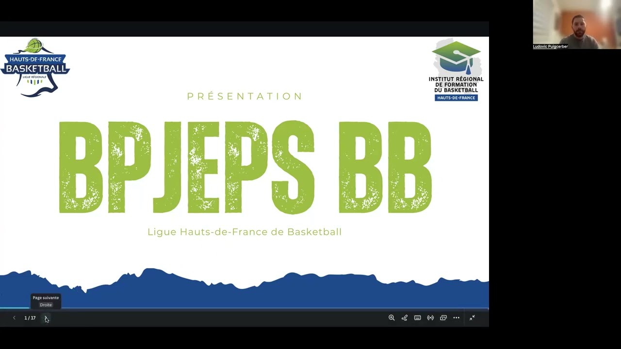 Visioconférence de présentation du BPJEPS Basketball - Ligue Hauts-de-France 🏀