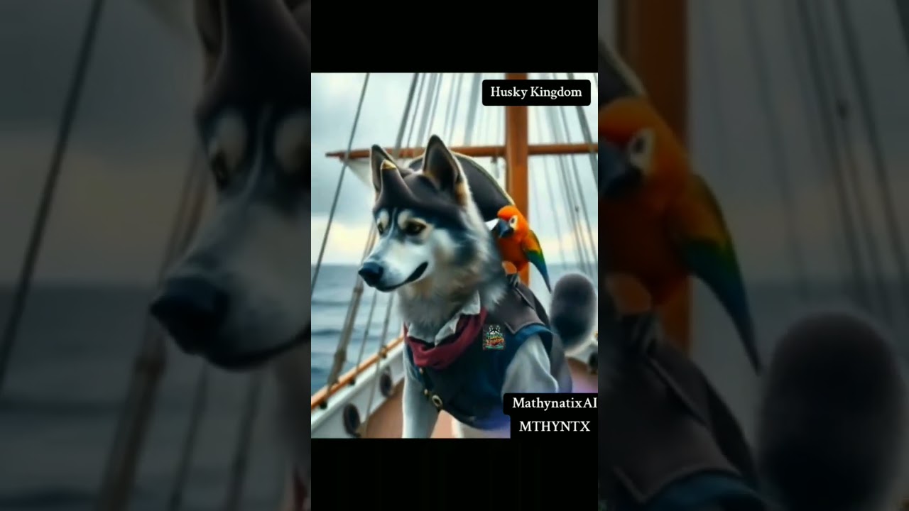 The Pirate Husky attack by the Shark #huskykingdom #mathynatixai #mthyntx #husky