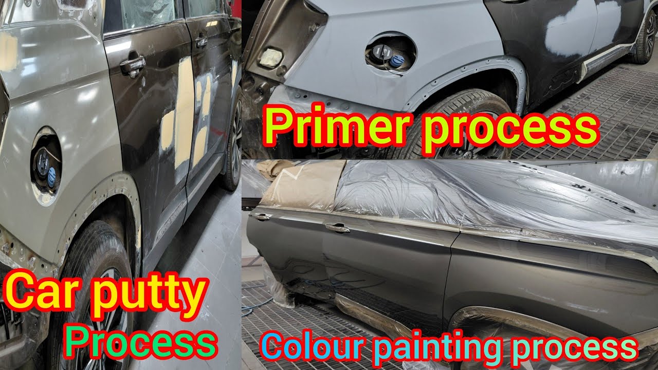 Car painting process ( car painting and denting process) car door painting process #automobi #