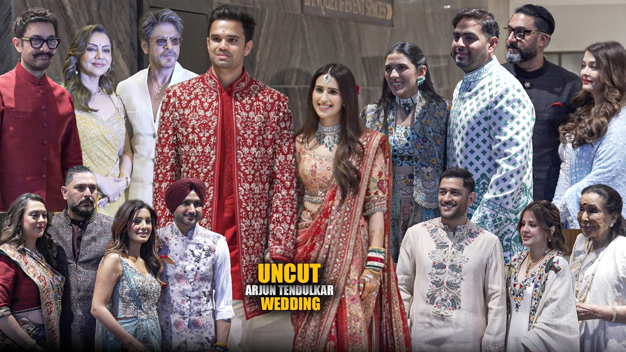 MS Dhoni, Shah Rukh Khan, Aamir Khan & Yuvraj Singh At Arjun Tendulkar Wedding 🔥 Mega Entry | UNCUT