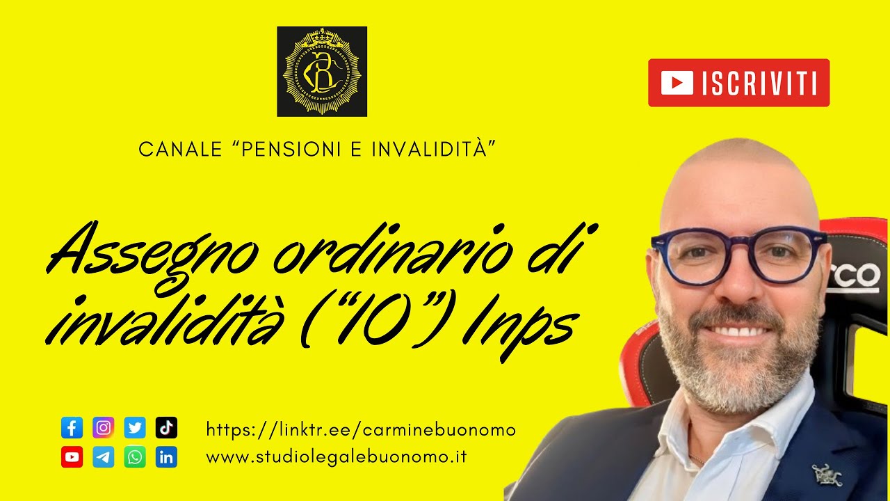 Assegno ordinario di invalidità (“IO”) INPS, L. 222/1984
