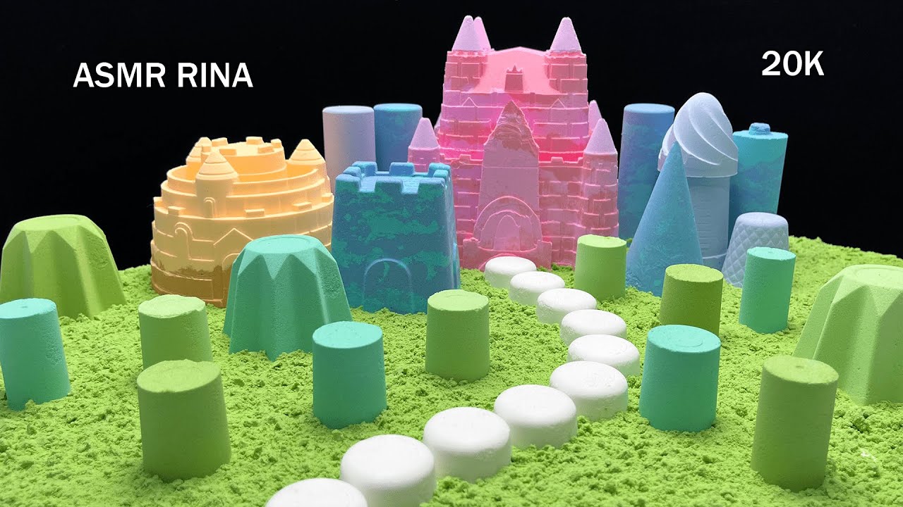 ASMR baking soda crunchy fairy tale castle