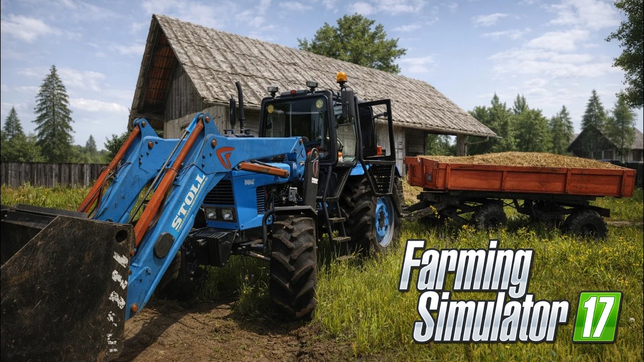 [РП] ПОМОГ ВЫЧИСТИТЬ НАВОЗ БАБУШКЕ  НА МТЗ 82.1! FARMING SIMULATOR 17!