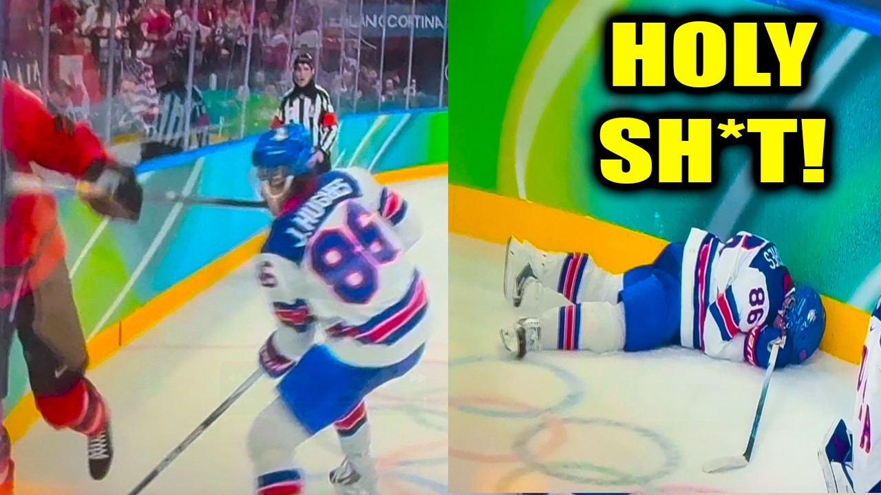 Sam Bennett Penalty High Sticking on Jack Hughes Injury | Team Canada vs Team USA 2026 Ice Hockey