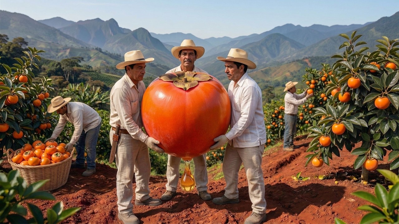 Cultivaron caquis en las altas montañas de Cuba  Los resultados fueron increíbles