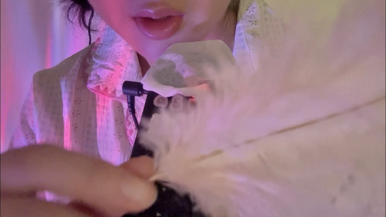 초근접 수다 ASMR 🤍 마이크 테스트 + 깃털 시각 트리거🪶
