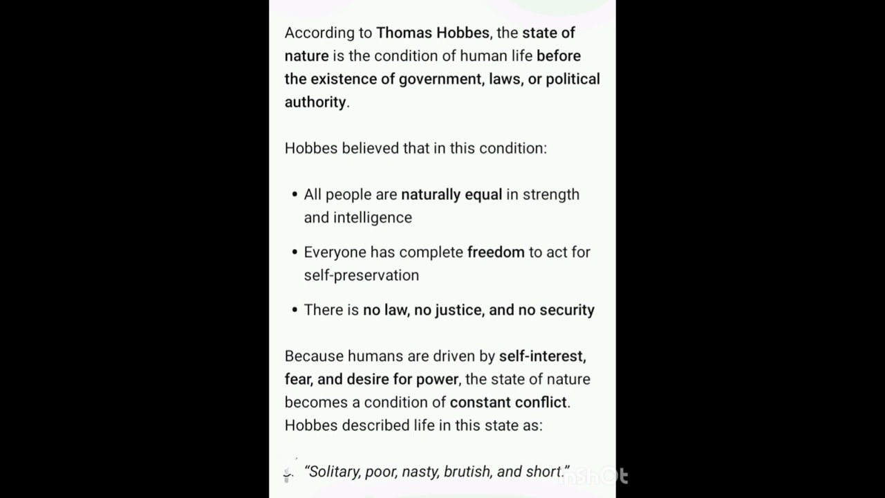 HSST POLITICAL SCIENCE... ( THOMAS HOBBES )
