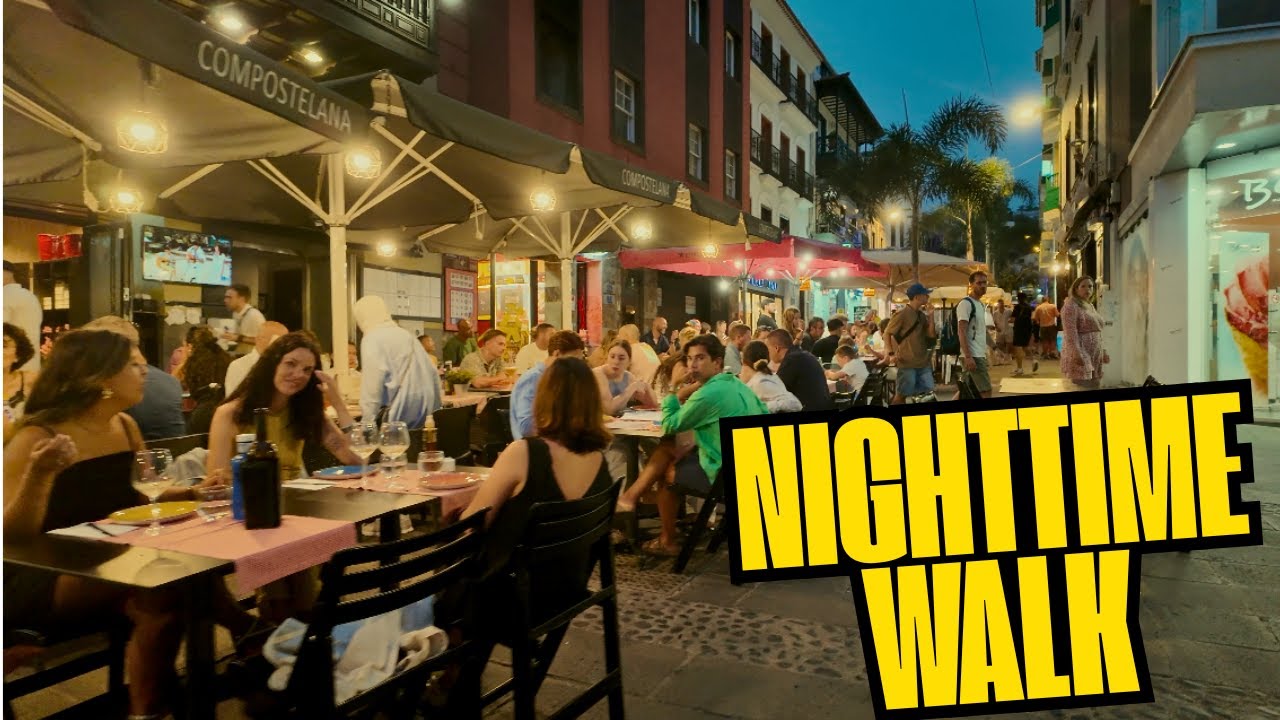 Puerto de la Cruz NIGHTLIFE! 🌙 Tenerife Night Walk: Restaurants & Bars!