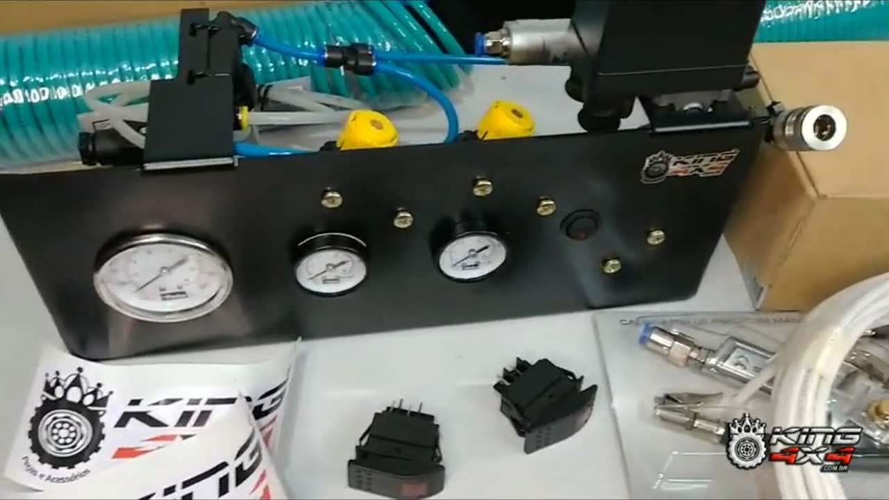 Kit Acionamento Bloqueio Selecion&aacute;vel Pneum&aacute;tico um ou dois Bloqueios (King 4x4)