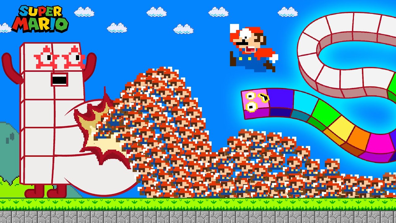 Mario vs 999 Tiny Mario's March Madness ESCAPE Snake Calamity in Pregnant Maze | GM Animation