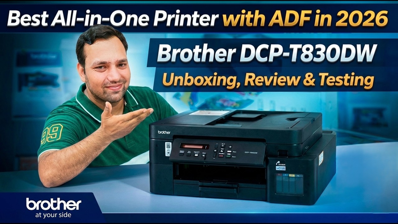 Brother DCP-T830DW Review, Unboxing & Testing 2026 | Best All-in-One Printer with ADF & WIFI