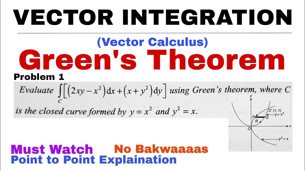 17. Green's Theorem | Concept & Problem 1 | Vector Integration | Vector Calculus