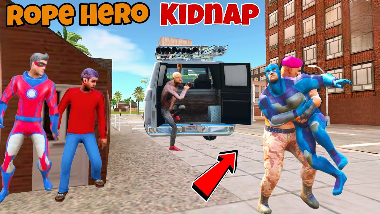 Dengerous Villain Grandpa Kidnapped To Rope Hero In Gta 5 | Rope Hero Vice Town | Black Spider 2.0