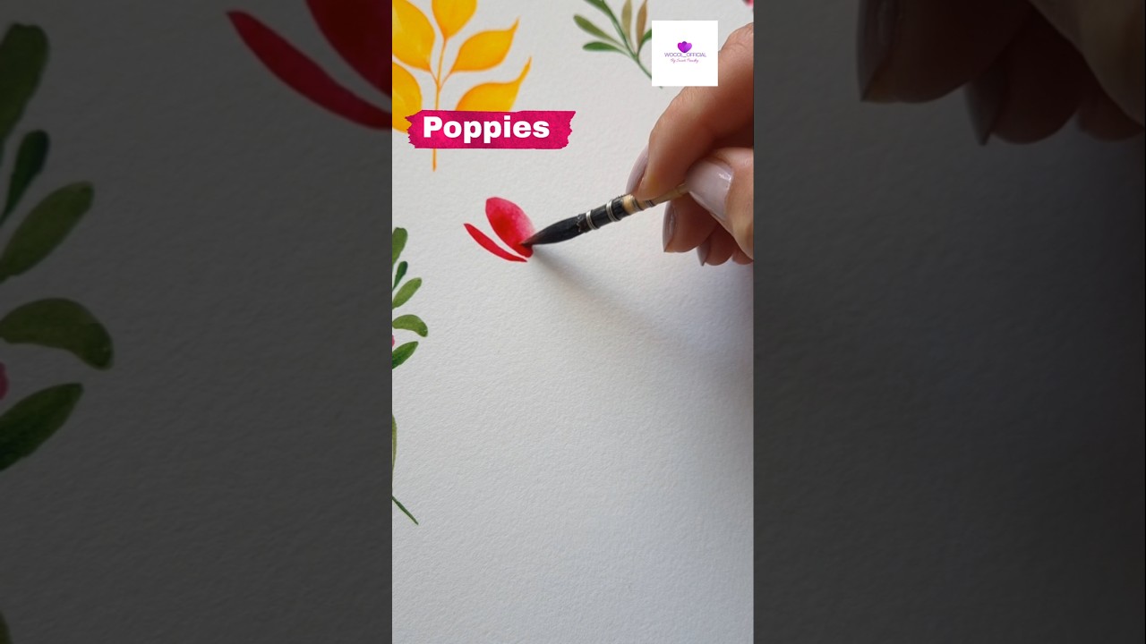 Quick and easy 20 seconds Poppies Painting #wocol #shorts