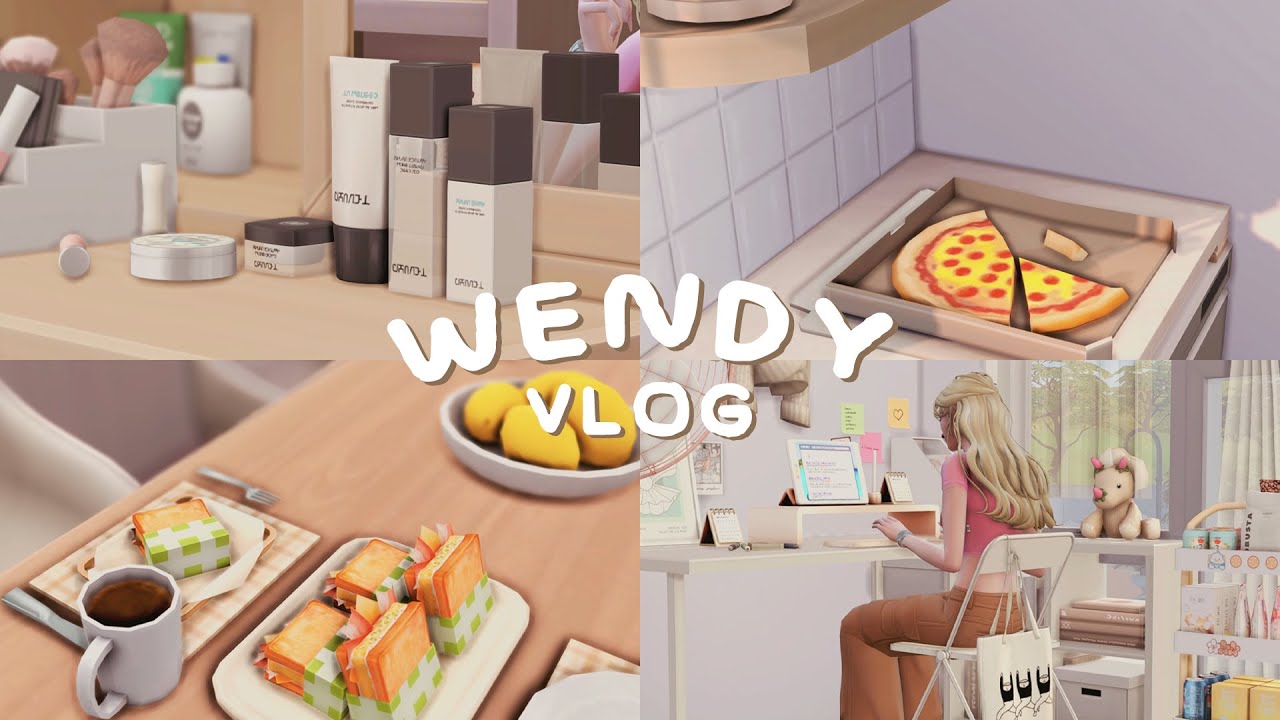 [The Sims4] Wendy Diaries Vlog #1 // Enroll in university, Local market, Pizza pepperoni 🍕, and more