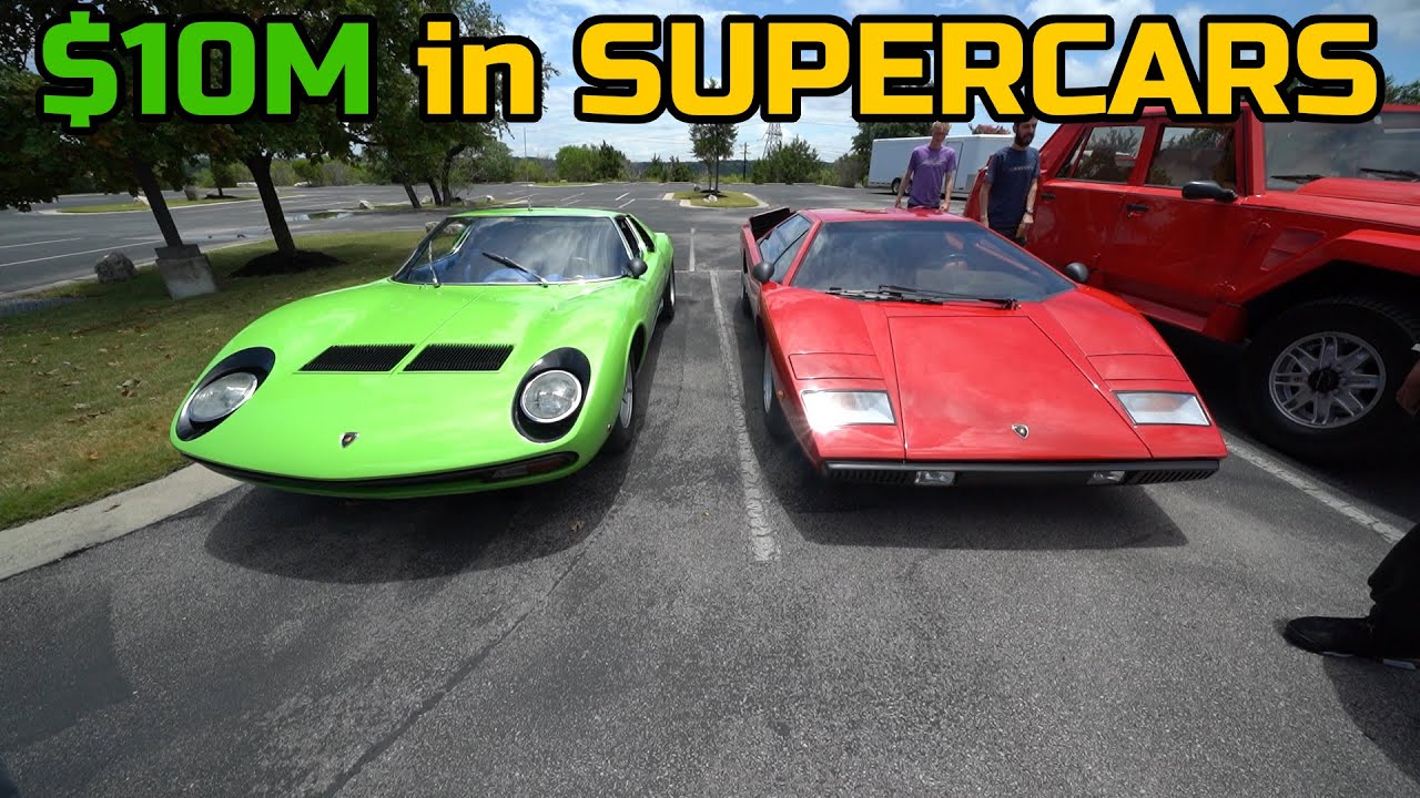 Classic LAMBORGHINI MIURA SV, COUNTACH, & RAMBO LAMBO on a POKER RUN
