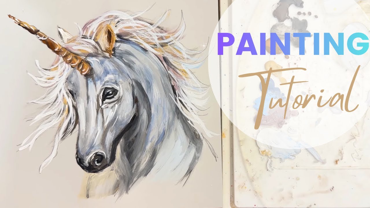 How to Paint a Unicorn With Acrylic Paints Step by Step Painting Tutorial 