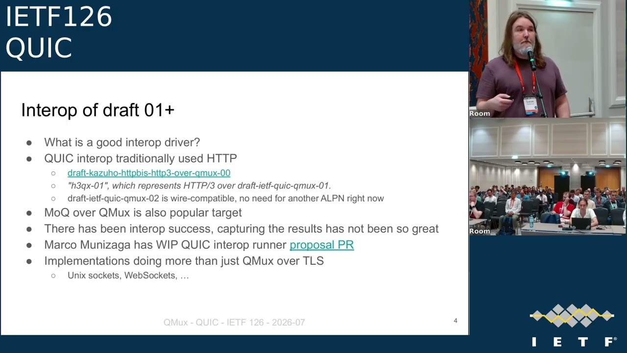 IETF 126: QUIC (QUIC) 2026-07-22 14:00