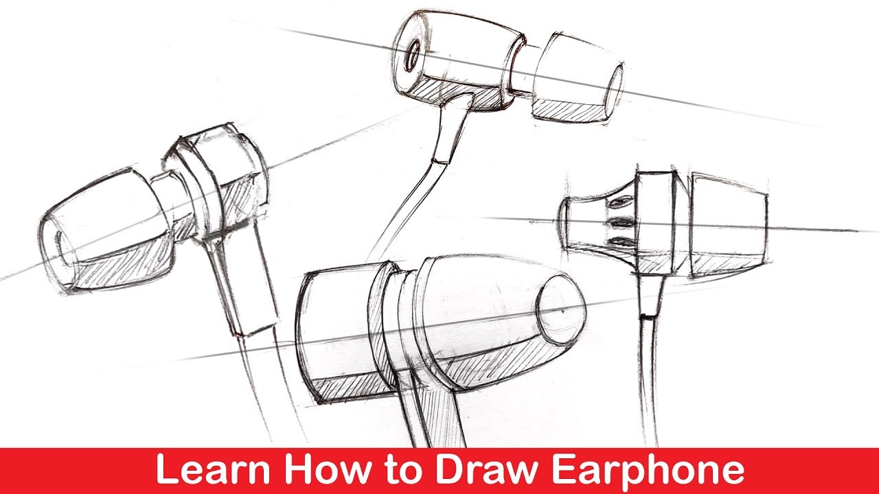 How to Sketch Earphone Step by Step (Product Sketching)