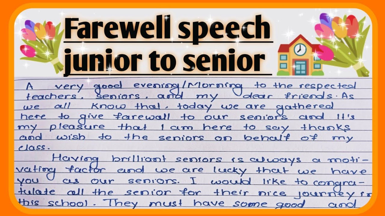 Farewell speech for junior to senior l School 🏫 farewell speech l college farewell speech in English