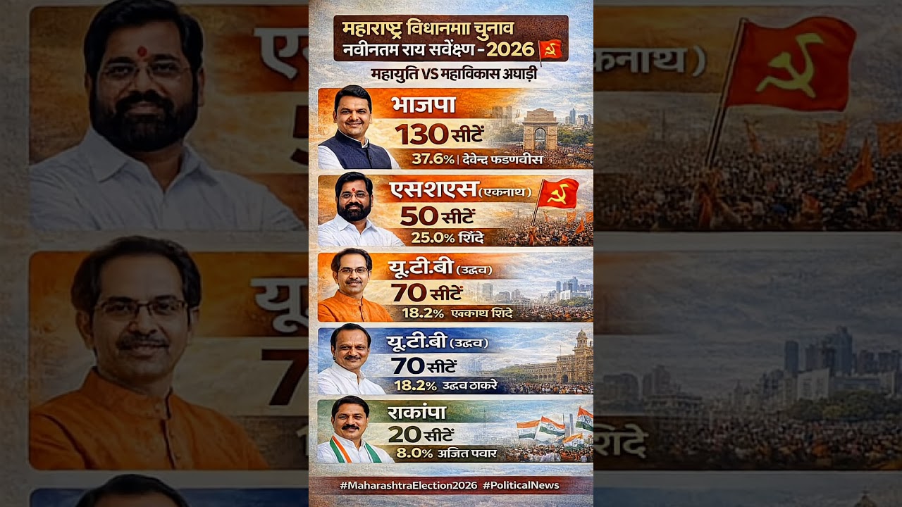 Maharashtra Election 2026 Opinion Poll: BJP 130+? Mahayuti vs MVA Shocking Results#politicalnews