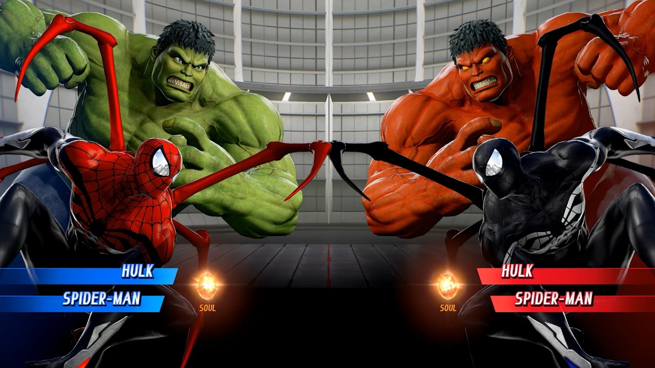 Халк и Человек-паук против Красного Халка и Чёрного Человека-паука - Marvel vs Capcom Infinite