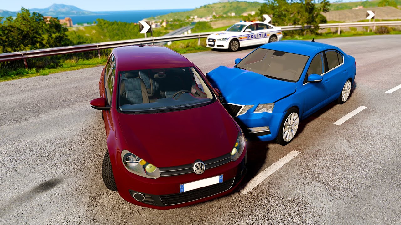 Accidente Intenționate cu un Golf 6 ce prinde 300KM/h pe BeamNG.Drive
