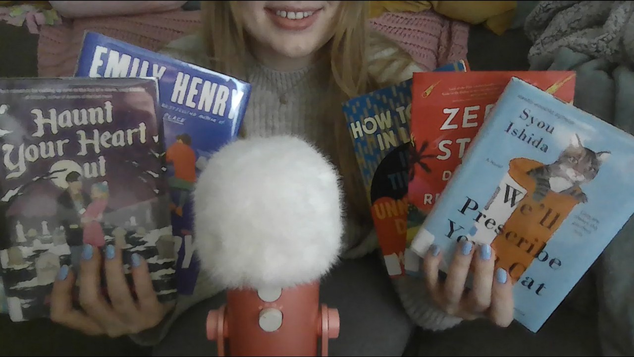 Library Book Haul ASMR 📚 | Whispering and Book Tapping