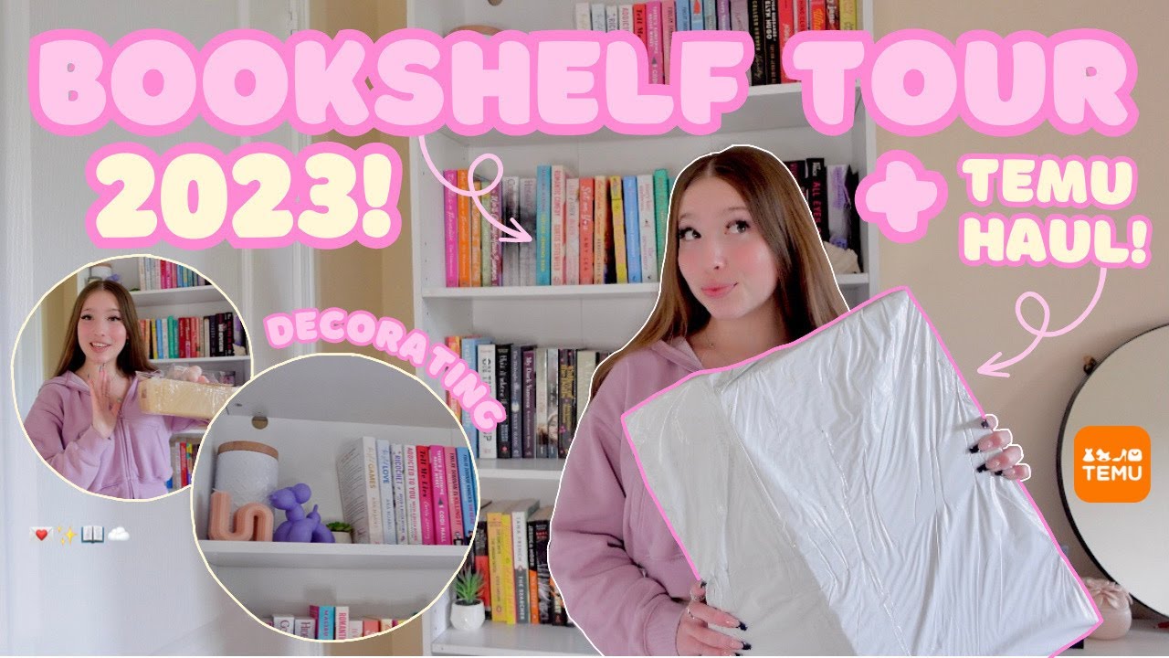 bookshelf tour 2023 + HUGE TEMU HAUL! ✨📖☁️  *15+ items*