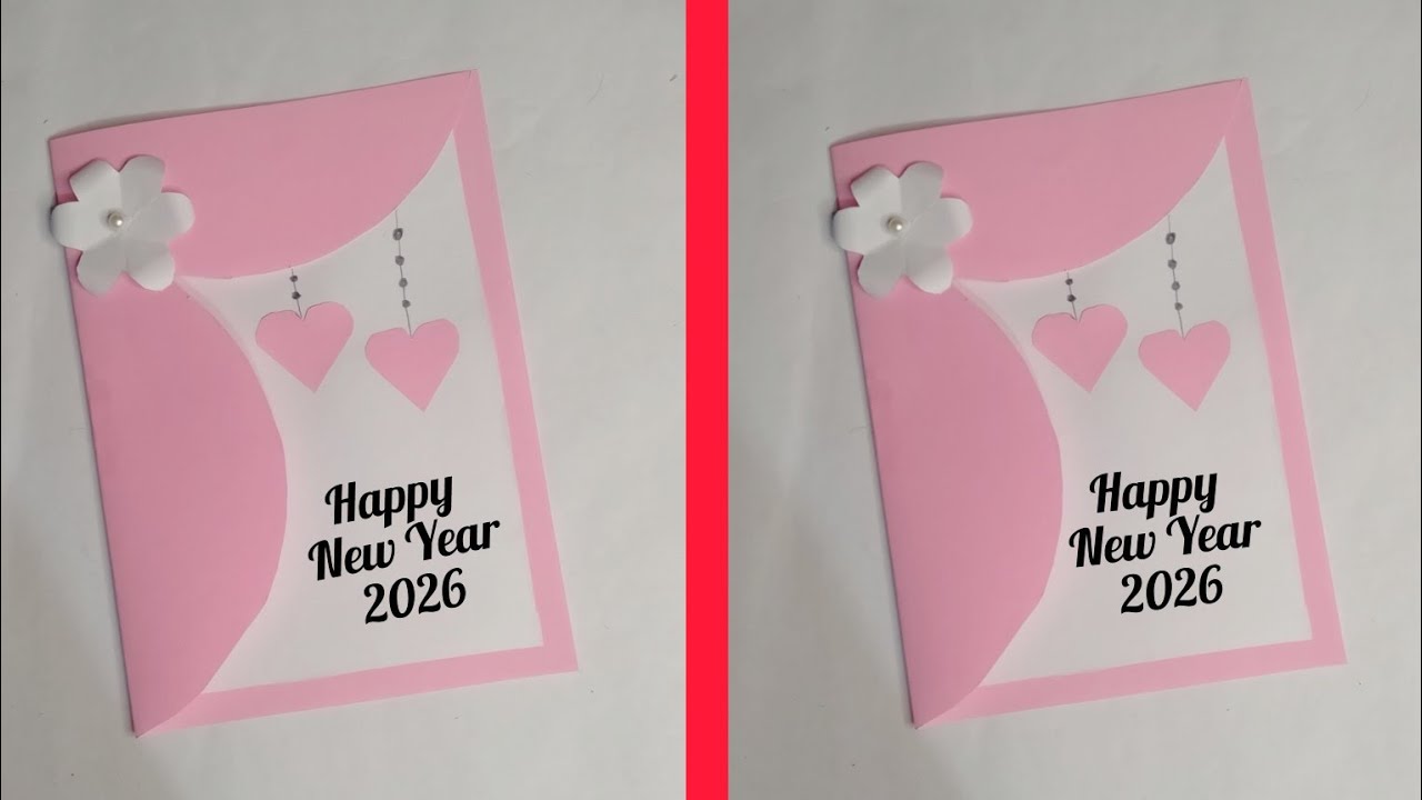 Happy new year card 2026/ Easy and beautiful card making/ happy new year greeting card kaise banaye