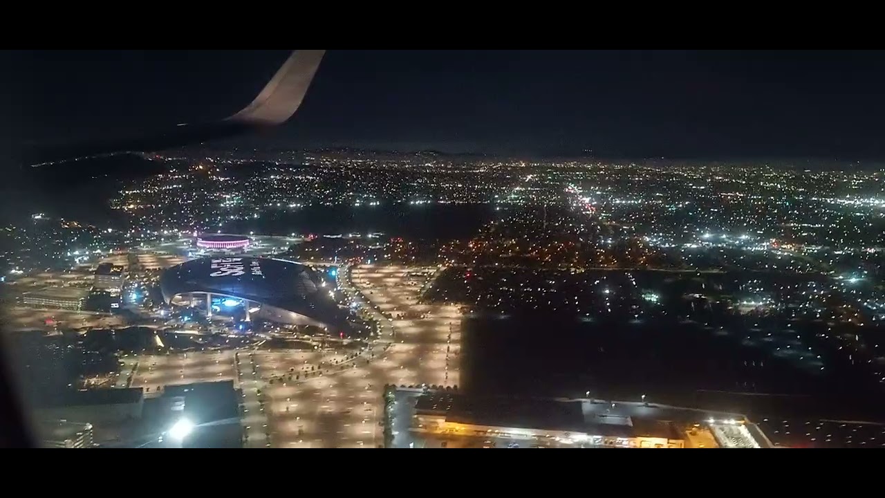 LAX night landing