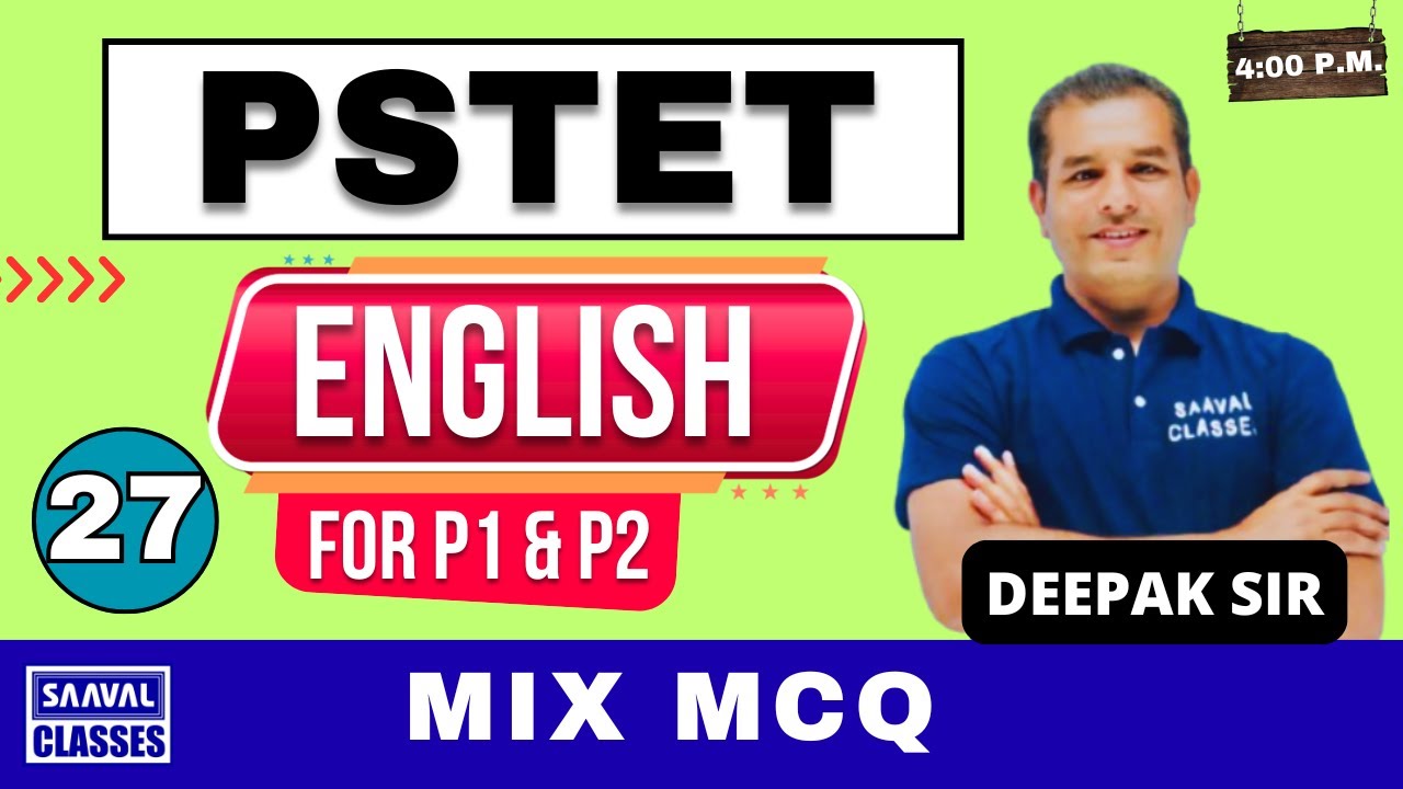 Lec-27 English Pedagogy | MIX MCQs | PSTET-2025 | Punjab TET | SAAVAL: 99888-32392