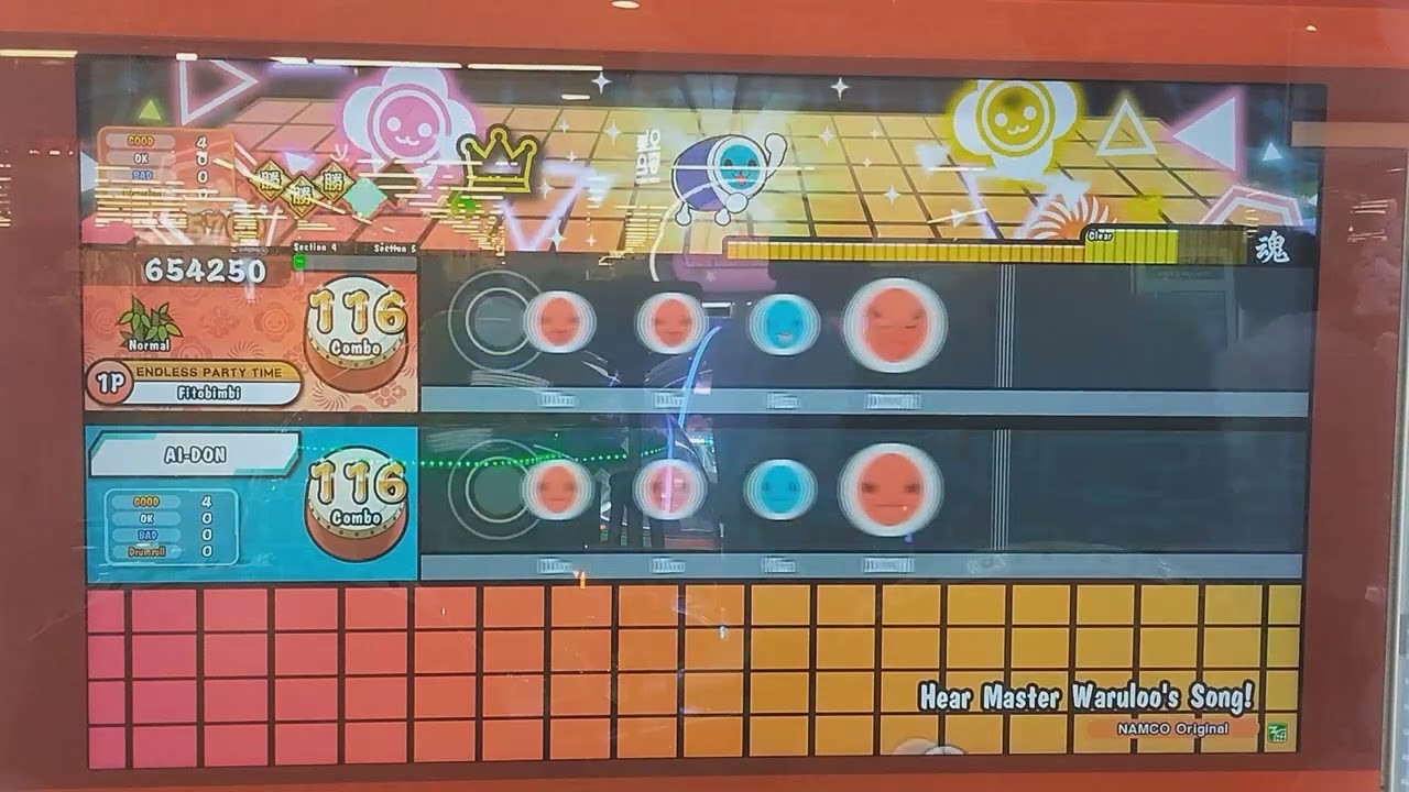 Taiko no Tatsujin(太鼓の達人)-ワルルーさまの歌を聴けぇ！Normal Full combo(AI Battle)