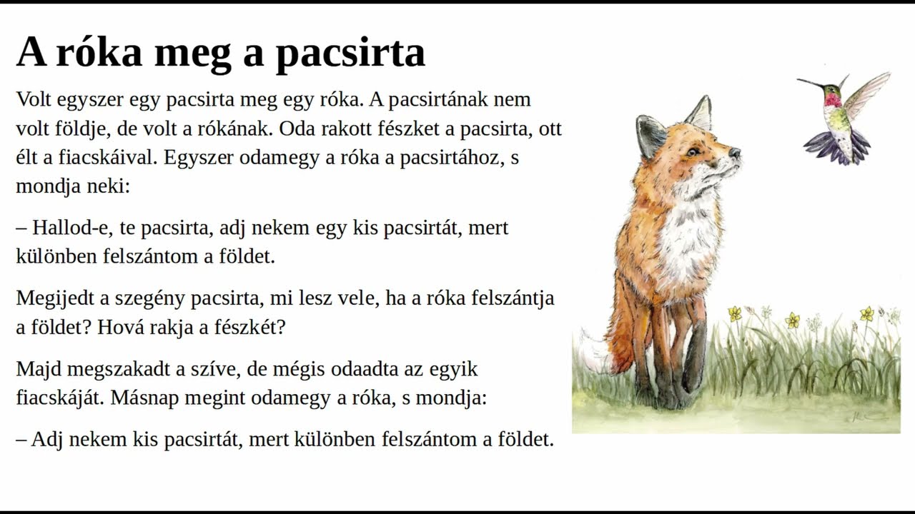#1 A róka meg a pacsirta | Learn Hungarian with stories | Learn Hungarian by listening