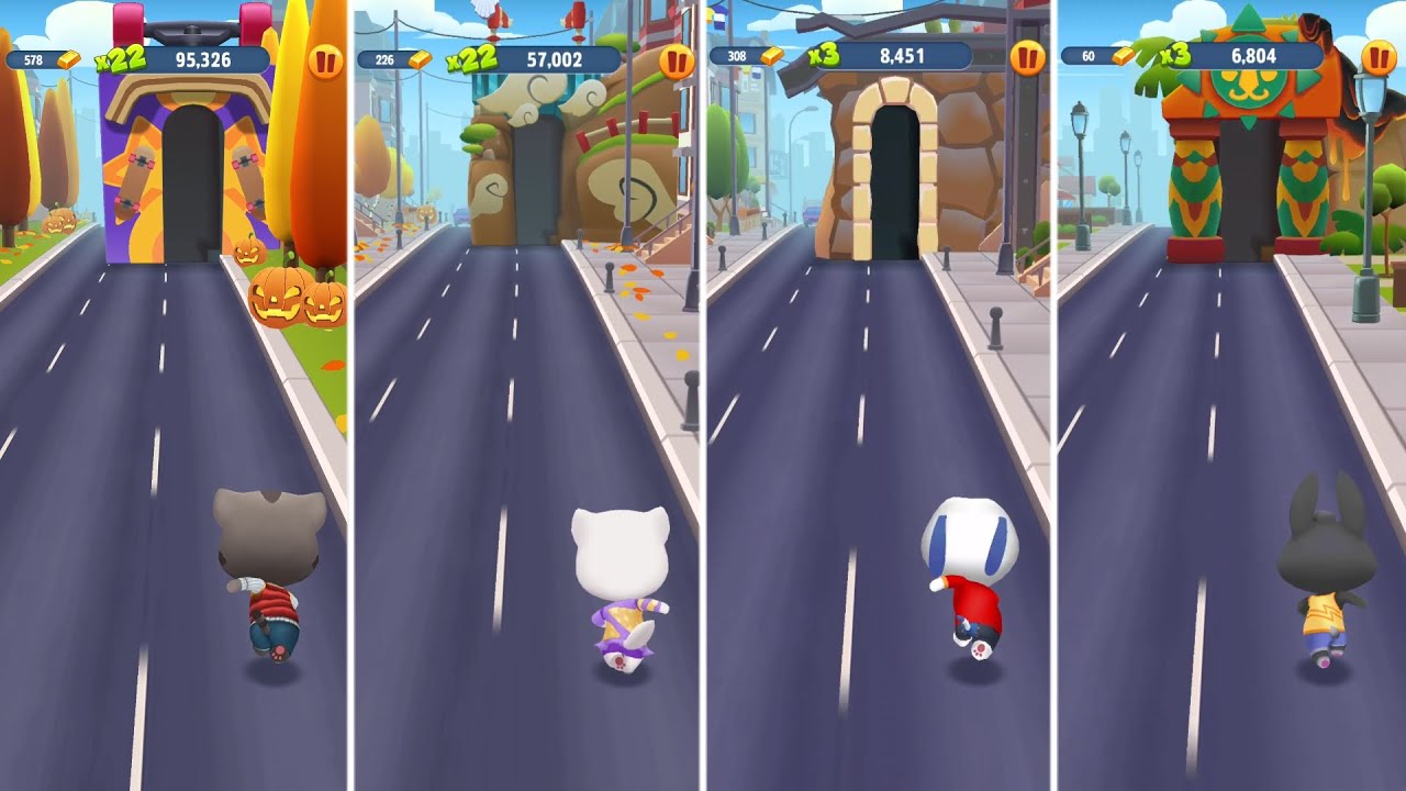 Talking Tom Gold Run: Talking Tom,Talking Angela,Talking Hank,Talking Becca (Android/iOS) Gameplay