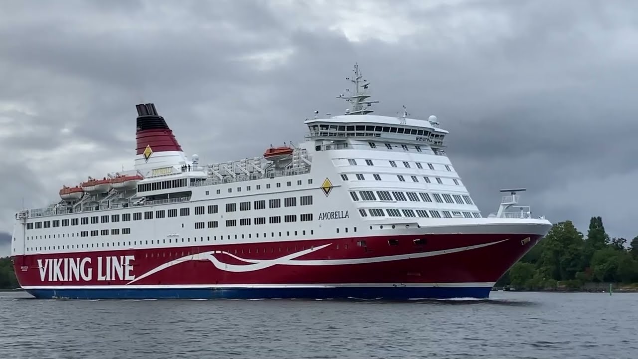 M/S Amorella departing Stockholm for the last time.