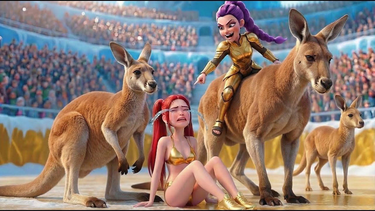 Rumi and Mira at the kangaroo championship.KPOP Demon Hunters