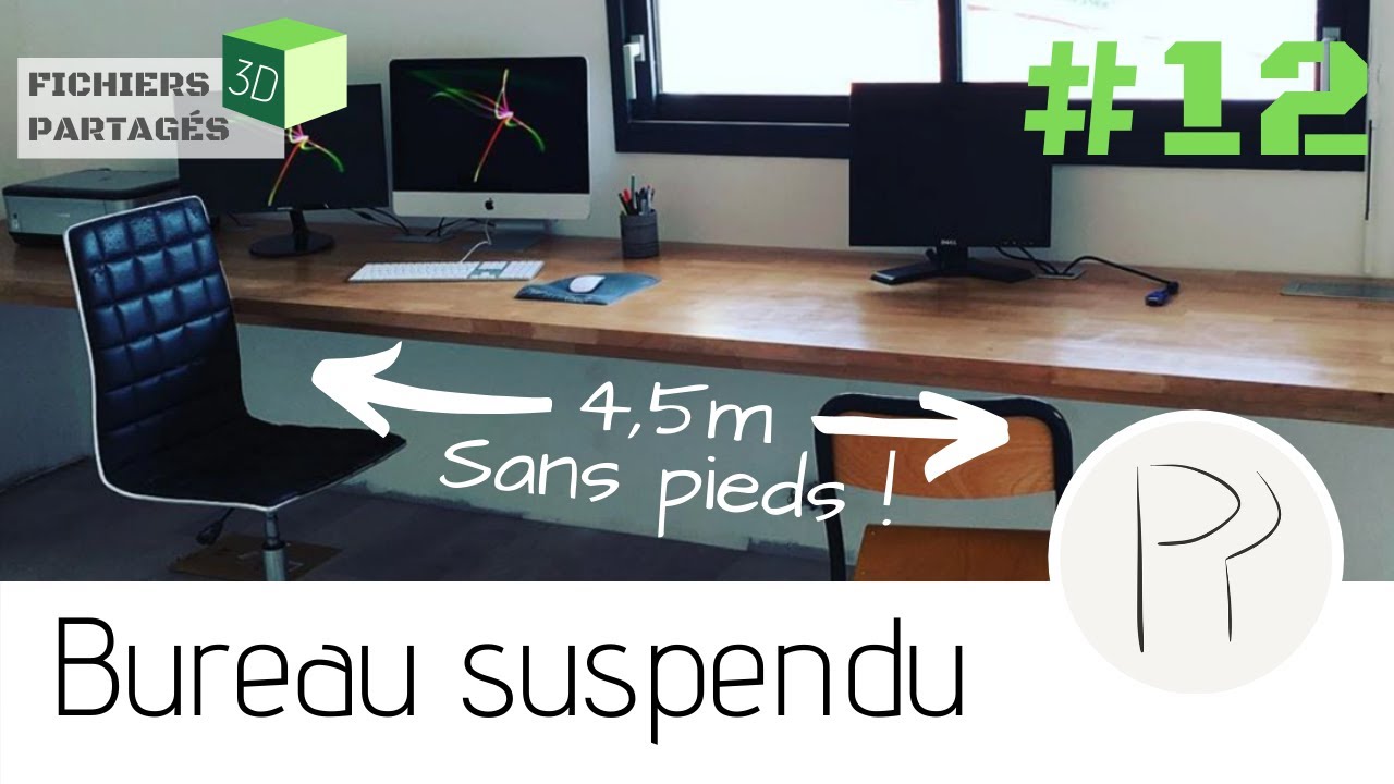 #12 - Bureau Suspendu XXL 4,5m sans pieds