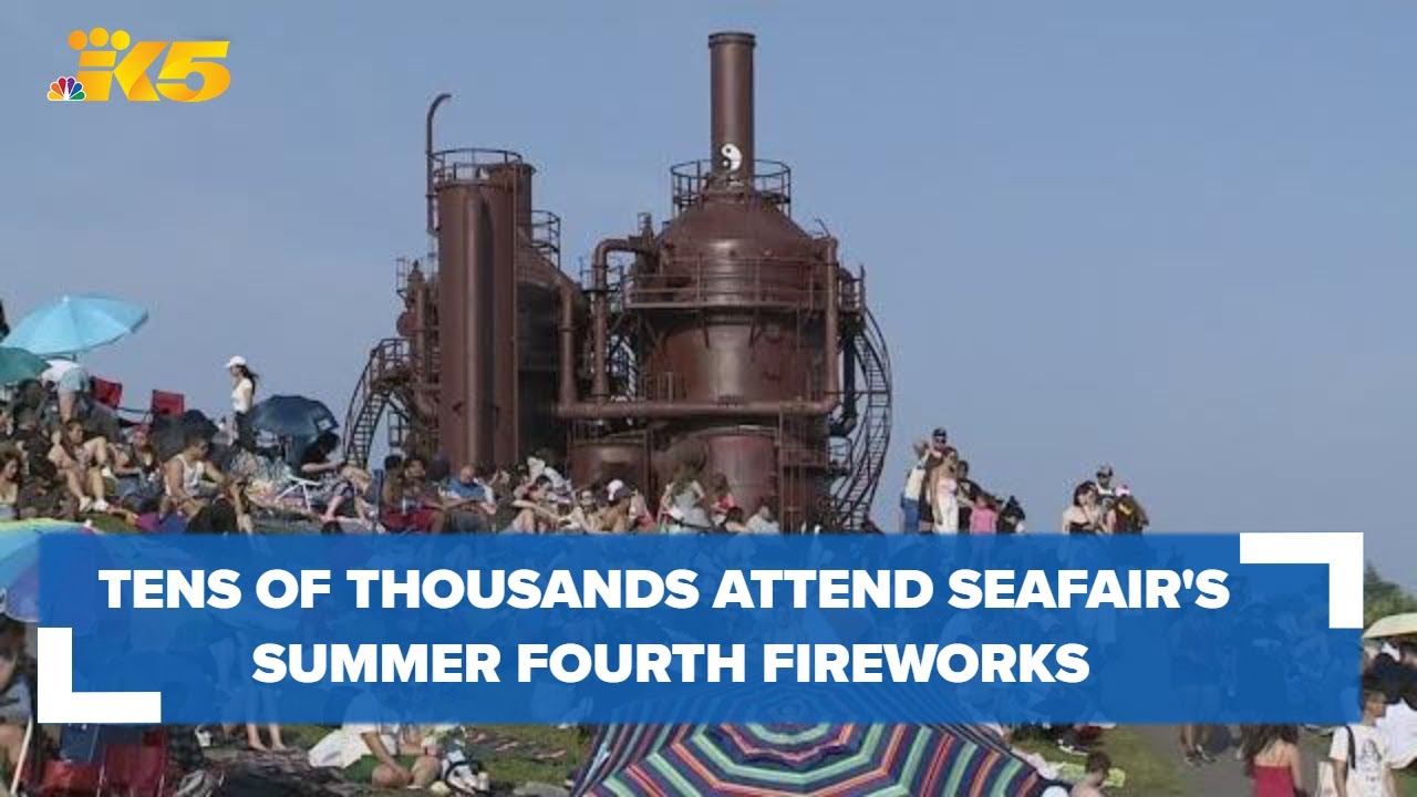 Tens of thousands of people attended Seafair's Summer Fourth fireworks show at Lake Union