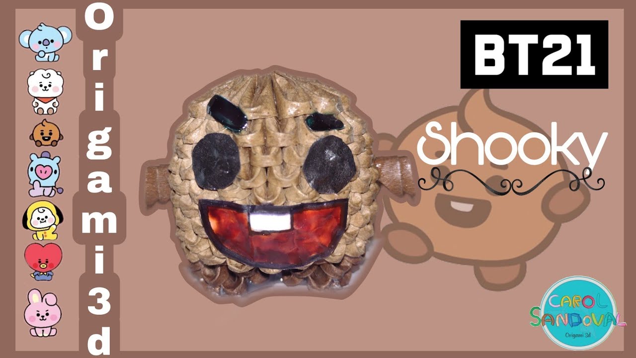 Haz a Shooky de Bt21 en origami 3D- nivel 🔥| Carol Sandoval